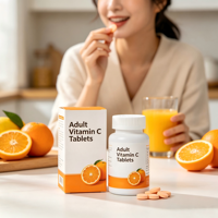 Comprimés de vitamine C pour adultes, complément alimentaire quotidien, naturel, faible en gras, sans sucre, 5g/pièce