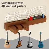 Support mural rectangulaire en bois sculpté robuste au design classique pour guitare, support unique pour médiator, acoustique, électrique, basse