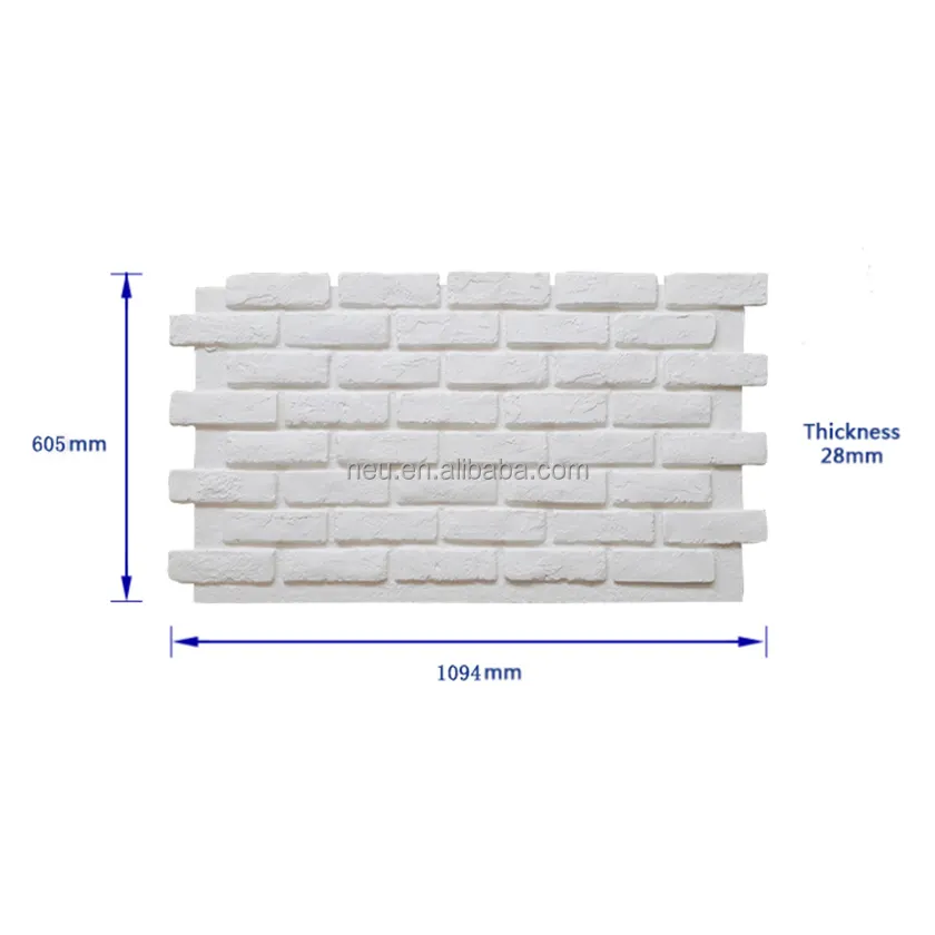 Decoração 3D Artificial Pu Faux Brick Stone Wall Panel para decoração interior e exterior DIY instalação