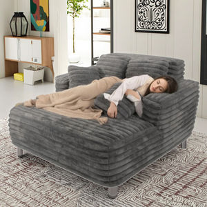 Modern Oversized Plush Preto Corduroy Sofá Atacado Set Vacuum Selado Embalado Espuma Sala Móveis Sofá Comprimido - Product Image 4