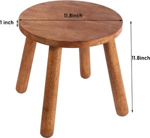 <span class=keywords><strong>Tabouret</strong></span> confortable en <span class=keywords><strong>bois</strong></span> massif de 11,8 pouces de hauteur, support pour plantes, meuble moderne et simple pour la cuisine, la salle de bain, le salon, la chambre à coucher - Product Image 2