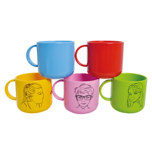 Taza <span class=keywords><strong>de</strong></span> polímero <span class=keywords><strong>de</strong></span> sublimación en blanco 6oz leche Agua té niños <span class=keywords><strong>tazas</strong></span> polímero personalizado taza colorida con asa - Product Image 2