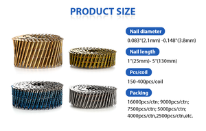Gran oferta Senco Nailer Yellow Vinyl Coil Nails de Meite con tipos de vástago de anillo en espiral estriado suave embalado en cajas de cartón - Product Image 2