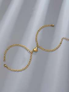 Nouveau Bracelet Magnétique en Alliage Ajustable Cœur <span class=keywords><strong>Couple</strong></span>, Tendance et <span class=keywords><strong>Original</strong></span>, Idéal <span class=keywords><strong>Cadeau</strong></span> Enfant - Product Image 4