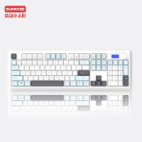 Clavier à membrane sans fil USB Type-C 2,4 GHz 910 personnalisable avec écran et bouton multifonction, 104 touches, trois modes