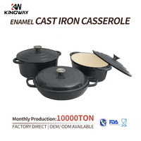 Ustensiles de cuisine, casseroles en émail rose, batterie de cuisine en fonte, ensembles de casseroles
