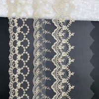 Dentelle brodée florale 100 % polyester soluble dans l'eau avec fil doré pour vêtements, sacs, chaussures, décoration intérieure - Fabricant du Guangdong