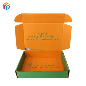 नारंगी हरे रंग के रंगीन कस्टम पेपर बॉक्स बहुत लोकप्रिय उपहार वाणिज्यिक कपड़े जूते पैकेजिंग नालीदार मेलर