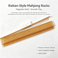 En stock : Ensemble de rangement de mahjong de luxe en acrylique, design cannage et rotin, magnétique, résistant à l'eau, avec supports et pousseurs de 20 pouces