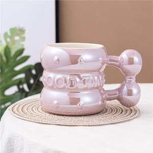 Tasses en céramique créatives de style nordique, grande capacité 400 ml, tasse à café mignonne, tasse en porcelaine, tasse à lait, tasse à café pour cadeaux - Product Image 4