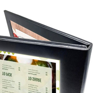 Porta Menús Iluminado de Cuero PU Negro a Precio de Fábrica, Cubierta de 4 Páginas, Tablero de Menús Iluminado LED para Restaurante - Product Image 4