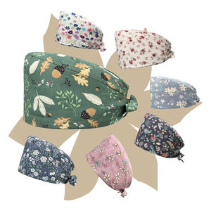Chapeaux de gommage floral 100% coton durables et bon marché Chapeaux de travail de laboratoire Chapeaux chirurgicaux Imprimer - Product Image 1