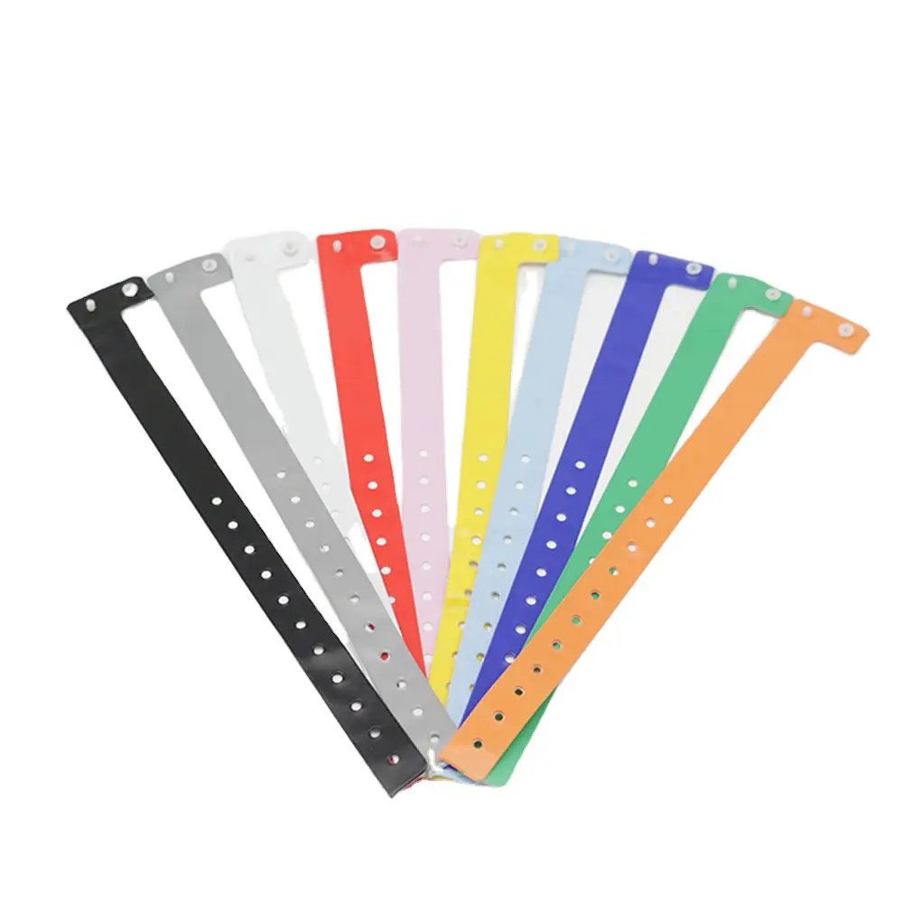 Custom Logo Printing Disposable Plastic L-Shape PVC Wristband Sports-Themed Vinyl   Rubber for Event Promotion