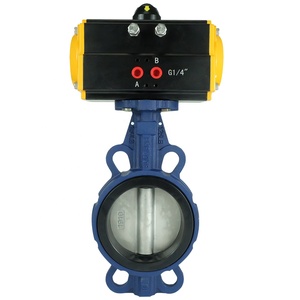 Dkv dn150 gang khí nén Van bướm EPDM ghế cao su Wafer loại khí nén thiết bị truyền động Van bướm sắt dễ uốn - Product Image 5