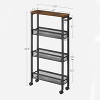 Chariots de rangement de cuisine sur roulettes en acier au carbone, design multi-niveaux pour espaces restreints