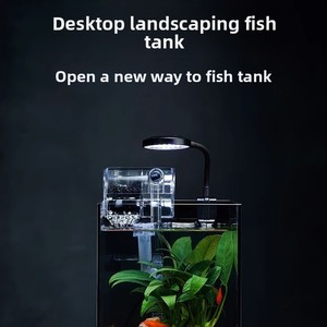 Desktop Betta Visbak Ultra Wit Glas Zwarte Achterwand <span class=keywords><strong>Mini</strong></span> Eco <span class=keywords><strong>Aquarium</strong></span> Bak Decoratie Badkamer Rechthoekig 3 Jaar Garantie - Product Image 2