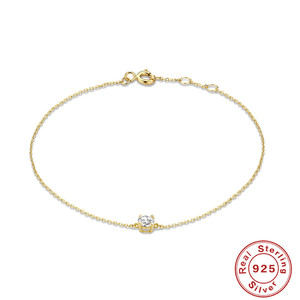 Bracelet classique minimaliste en argent sterling S925 avec diamant à quatre griffes, style tendance, pour le marché international - Product Image 2