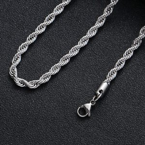 Kalung Rantai Baja Tahan Karat BES 3mm <span class=keywords><strong>4mm</strong></span> 5mm 6mm Lapis Emas 18K PVD Model Pilin Perhiasan Hip Hop Grosir Pabrik Ready Stock - Product Image 2