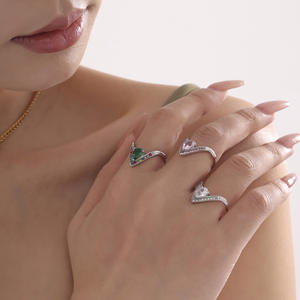 <span class=keywords><strong>Bague</strong></span> pour <span class=keywords><strong>Femme</strong></span>, Style <span class=keywords><strong>SHEIN</strong></span>, Géométrique Entrelacée, Sertie de Zircons Ronds, Minimaliste, Tendance Virale, pour l'Index - Product Image 2