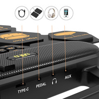 Bambi — tapis de pratique pour tambour, Rechargeable, avec deux haut-parleurs 3W intégrés, ensemble électronique pour enfants