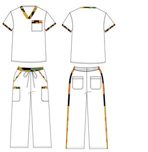 ชุดพยาบาลลายพิมพ์แอฟริกัน ชุดยูนิฟอร์มโรงพยาบาล ชุดสครับแบบกำหนดเอง ชุดสครับทางการแพทย์ - Product Image 6