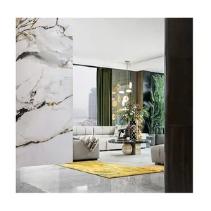 Dekorasi Apartemen Rumah Mewah Nordic Lempengan Marmer Lantai Putih Calacatta Putih