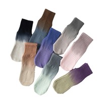 Calcetines Deportivos de Yoga al por Mayor para Mujer, Tie Dye de Dos Colores, Calcetines de Algodón de Alta Calidad para Fitness en Interiores con Agarre Antideslizante