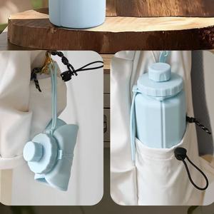 Stock Silicone <b>Sports</b> <b>Water</b> <b>Bottle</b>-Portable Drop-Resistant Heat-Resistant Foldable Food-Grade Cup Modern Minimalist Design - Product Image 5