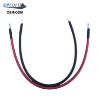 Par de Cables de Arranque Industriales Rojos y Negros de 6 Gauges y 24 Pulgadas, Terminales de Anillo de Cobre de 16 mm EVR 3/8'', Cobre Trenzado con Capacidad de 1500V