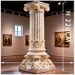 Columnas Romanas de Mármol Talladas a Mano, Esculturas de Columnas de Piedra Natural Decorativas Arquitectónicas para Decoración de Exteriores - Product Image 2