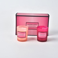 Étiquettes en verre dégradé personnalisées de luxe ensemble d'emballage en cire de soja pots de bougie de luxe bougies parfumées avec boîte cadeau et logo