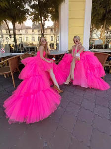 Vestidos de Noche LY-PD0246, Vestidos de Fiesta, Vestidos de Graduación, Falda Escalonada Colorida, Vestidos de Tul, Hombros Descubiertos, Elegantes y Chic - Product Image 2