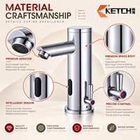Robinet de lavabo en acier inoxydable, mitigeur de salle de bain eau chaude et froide, robinet de lavabo pour la maison, robinet US EU