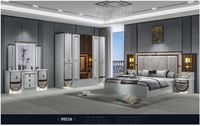 Ensemble complet de meubles de chambre à coucher de luxe turcs en gros, avec rangement, lit double, cadre en bois, taille King Size, mobilier de chambre moderne