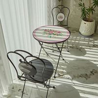 Ensemble table et chaises pliantes en fer pour jardin, cour et balcon, design moderne et minimaliste, personnalisable