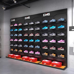 Estantes Comerciales para Exhibición de Calzado, Diseño de <span class=keywords><strong>Tienda</strong></span> Deportiva, Exhibidores Personalizados, Soporte de Pared de Mármol con Iluminación LED para Tiendas - Product Image 3