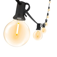 Guirlande lumineuse à LED G40 blanc chaud, ampoule boule, décoration de jardin, cour arrière, guirlande lumineuse solaire à LED avec charge USB