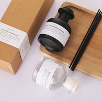 Flacon diffuseur de parfum d'ambiance en verre dépoli noir mat de luxe, vide, pour huiles essentielles, 50ml 100ml 150ml