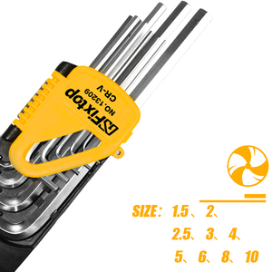 מפעל ישיר מכירה Hex 6150 חומרים 9pcs אלן מפתח שחור פלסטיק קליפ T ידית ברגים אלן מפתח סט - Product Image 2