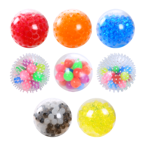 Lot de 12 balles sensorielles anti-stress, balles en maille Fidget, jouets de décompression à presser en TPR et billes d'eau pour garçons et filles - Product Image 6