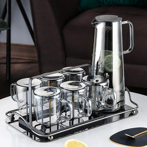 Carafe à eau froide domestique, théière grande capacité, carafe à eau froide, théière à fleurs, carafe à jus de luxe léger - Product Image 3