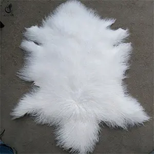 ALICEFUR Wholesale Sheepskin Custom Color Long Curly Hair Mongolian Sheepskin For Sale