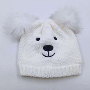 100% acrylique hiver <span class=keywords><strong>tricot</strong></span> Animal <span class=keywords><strong>bonnet</strong></span> chapeau Logo personnalisé accessoire de haute qualité pour voyage <span class=keywords><strong>bonnet</strong></span> chapeau w <span class=keywords><strong>pompon</strong></span> - Product Image 1