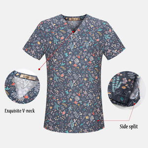 100% Cotton Hospital <strong>Scrubs</strong> Uniform Sets Custom Logo Stretchy Medical Printed <strong>Scrubs</strong> <strong>Top</strong> Unisex Women Medical <strong>Scrub</strong> <strong>Tops</strong> - Product Image 6