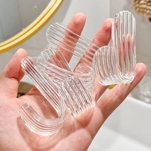 Gancho de acrílico transparente de una sola capa para puerta de baño, sin perforaciones, adhesivo de pared, accesorio de lujo para sala de estar - Product Image 4
