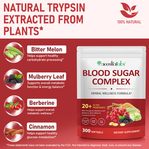 Acentiallabs 300 לספור ללא גלוטן הנוסחה הדם סוכר קומפלקס softgels קפסולות תוספת חסינות & בריאות הגוף - Product Image 6