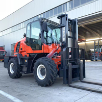 Pengiriman Gratis Forklift 4WD untuk Medan Berat 3 Ton 3.5 Ton 4 Ton Forklift Diesel Hidrolik Baru untuk Segala Medan Dijual