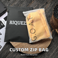 Sacs refermables biodégradables en CPE/PE avec logo personnalisé, petits, carrés, givrés, à fermeture éclair, pour emballage de chaussures et vêtements, recyclés, impression en héliogravure