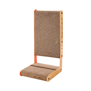 Rascador para gatos en forma de L, vertical, resistente al desgaste, sin pelusas, cama para gatos integrada, de cartón corrugado grande. - Product Image 5