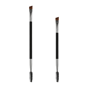 Cepillo de Doble Punta para Cejas, Fibra Sintética, Mango de Plástico, Cabeza Plana Angulada, Herramienta de Maquillaje para Cejas y Pestañas - Product Image 1